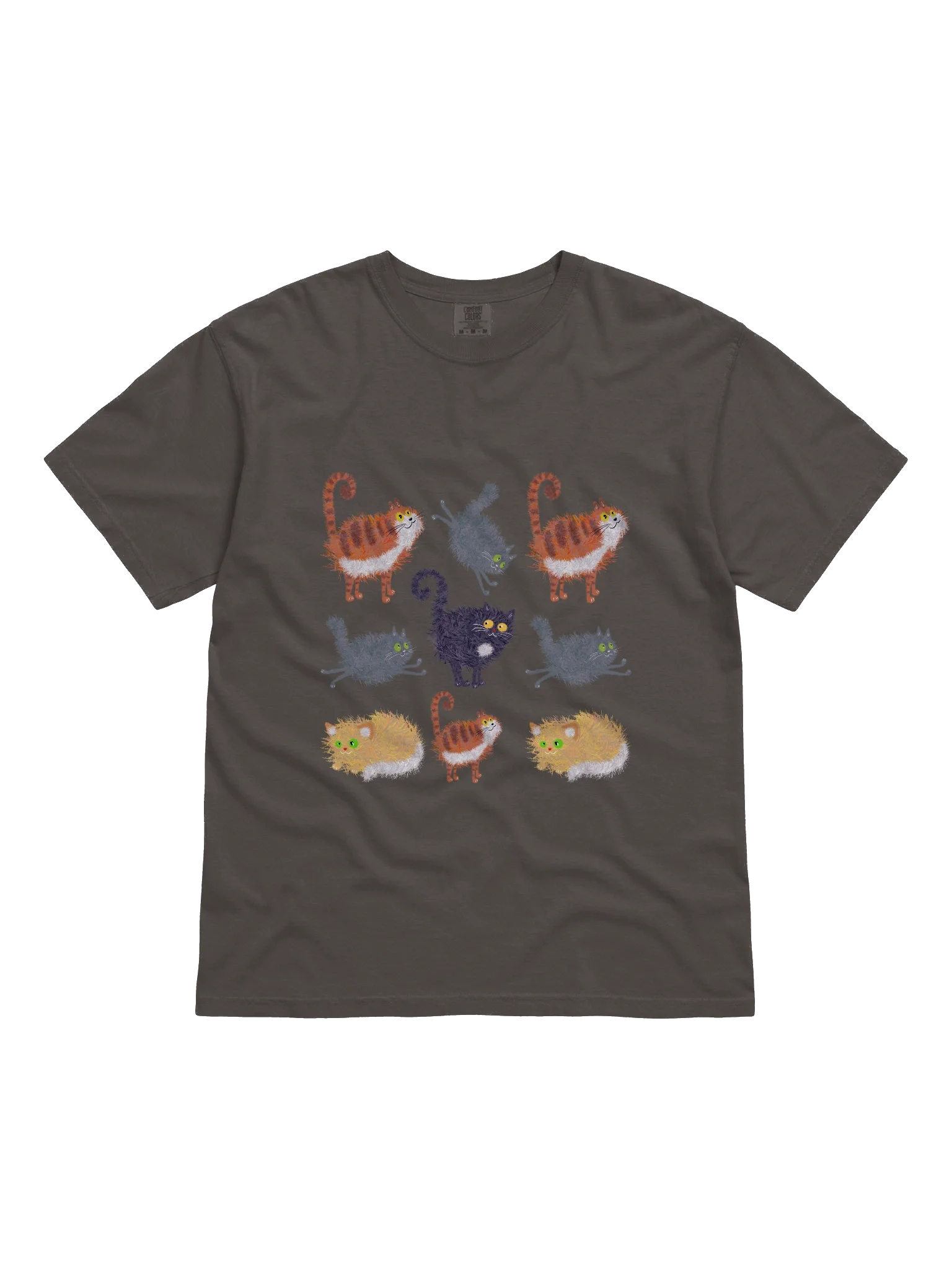 Funny Cat Pattern T-Shirt – Relaxed Fit Heavyweight Unisex Cotton T-Shirt product image (3)