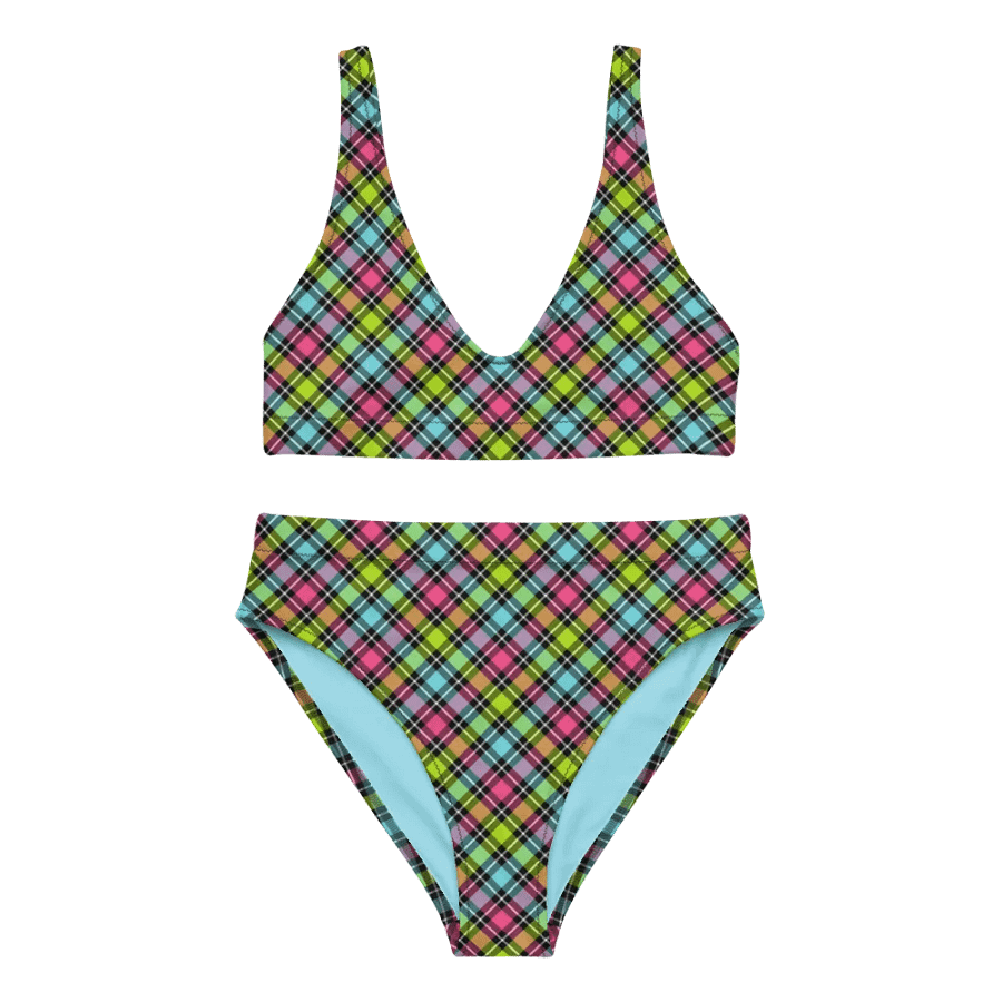 Neon Checkered Plaid Bikini product image (2)