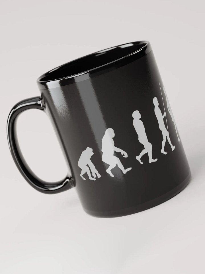Devolution of Man, 11 oz Black Ceramic Mug product image (1)