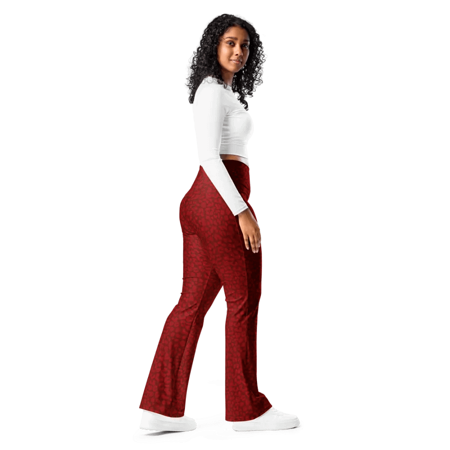 Burgundy Leopard Print Flare Leggings product image (10)