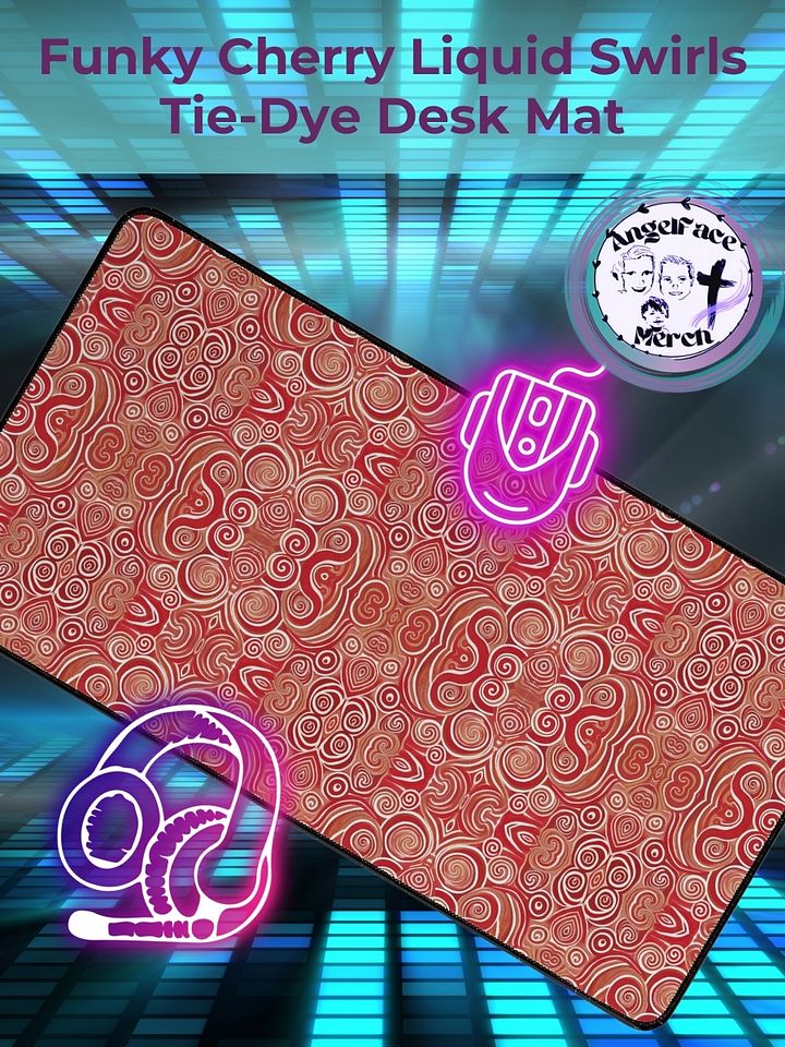 Funky Cherry Liquid Swirls Tie-Dye Desk Mat product image (1)