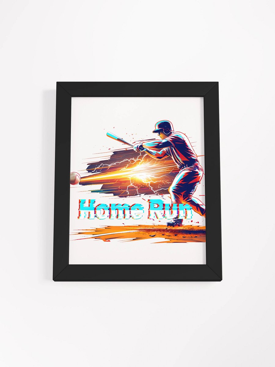 Dynamic Baseball Home Run Art: Glitch-Effect Power Swing Poster product image (3)