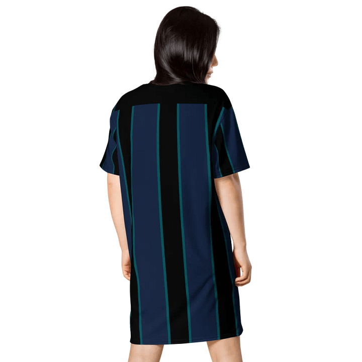 Teal-Lined Stripes All-Over T-Shirt Dress product image (2)