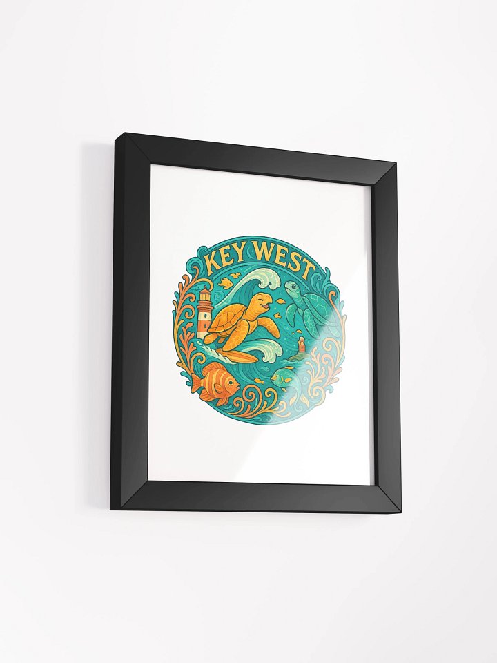 Key West Framed Poster with Turtles, Fish, and Lighthouse product image (2)