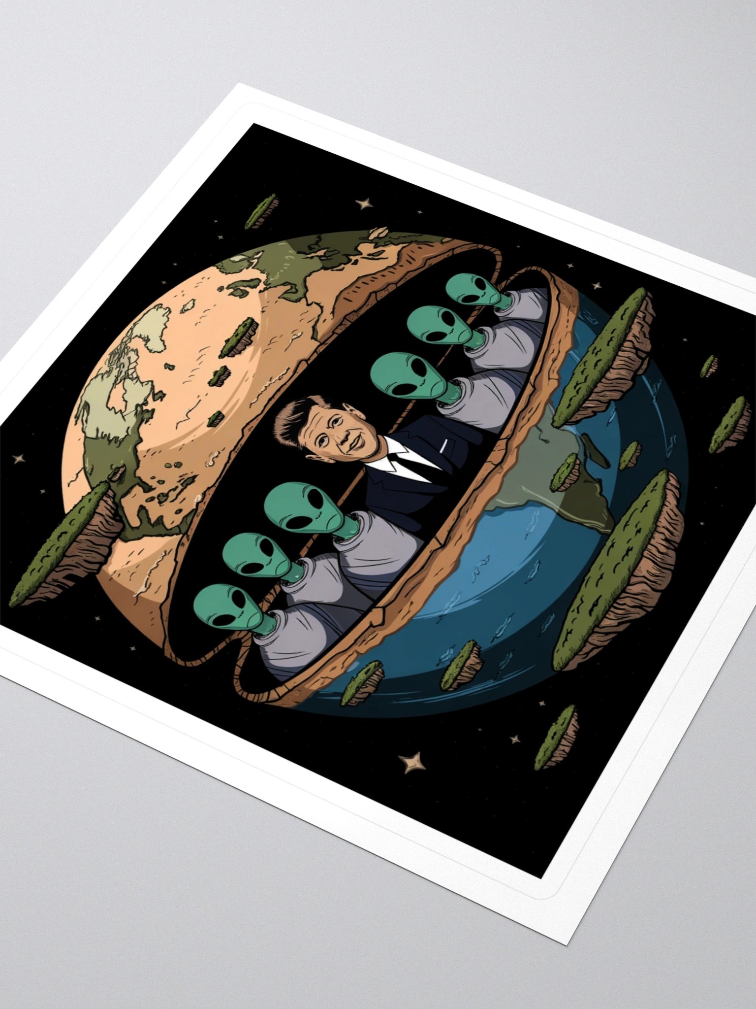 JFK Chilling with the Aliens Sticker — TE.STKR-03 product image (3)