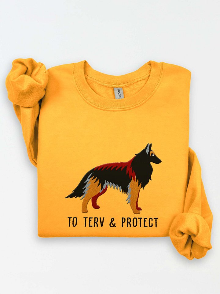 To Terv & Protect Sweatshirt (Embroidered) of a Belgian Tervuren(Tan & Black) product image (1)