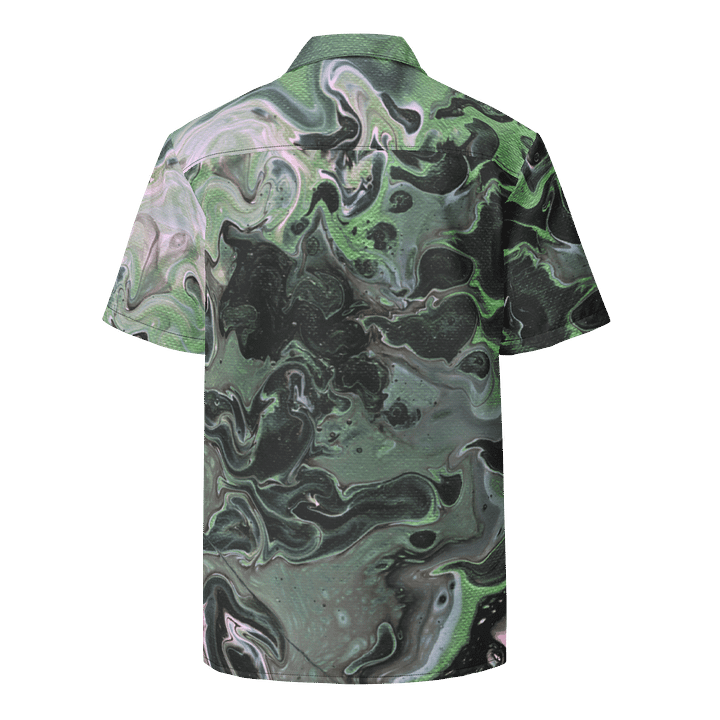 Metallic Green Fluid Acrylic Buttoned Shirt product image (2)
