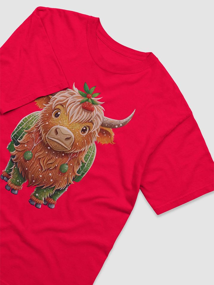 Holiday Highland Cow Cartoon T-Shirt product image (1)