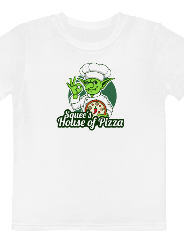 Squee’s House of Pizza Kids Crew Neck T-Shirt (White) product image (1)