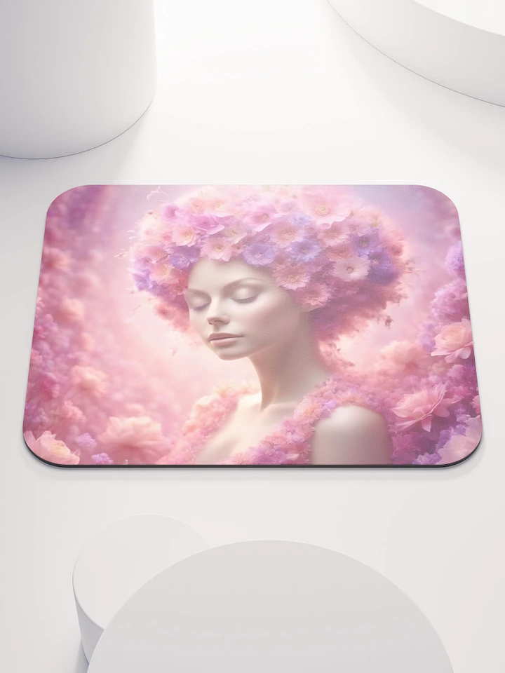 Pink Flower Girl Mouse Pad product image (1)