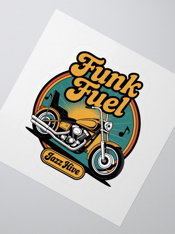 Funk Fuel Retro Motorcycle Sticker – 70s Vintage Biker Groove Decal product image (5)