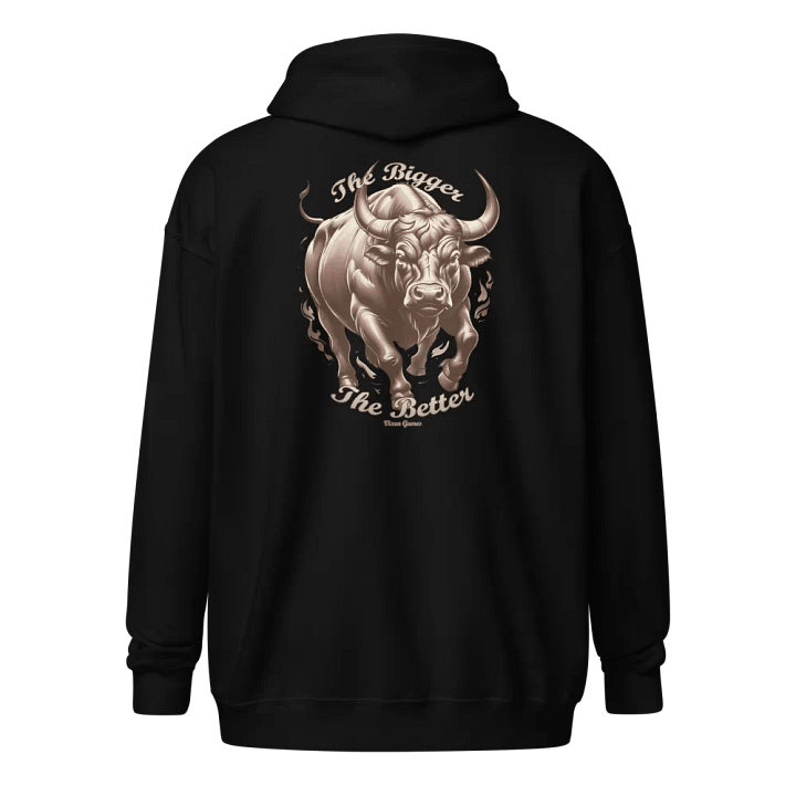 The Bigger The Better Bull back print zip up Hoodie product image (1)