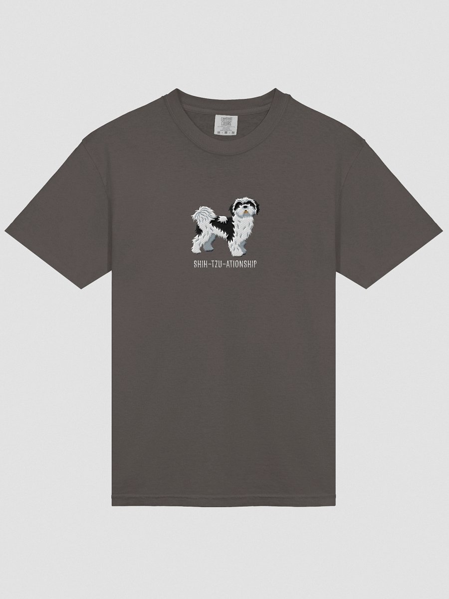 Shih-Tzu-ationship T-Shirt(Embroidered) of a Shih Tzu(Black & White) product image (16)