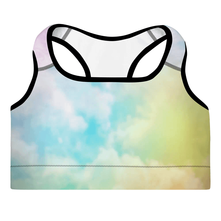 Blur cloud rainbow Design Padded Sports Bra - v5 product image (2)