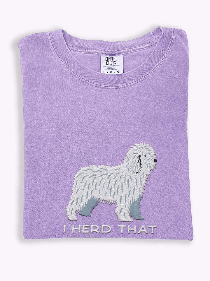 I Herd That T-Shirt(Embroidered) of a Spanish Water Dog(White) product image (1)