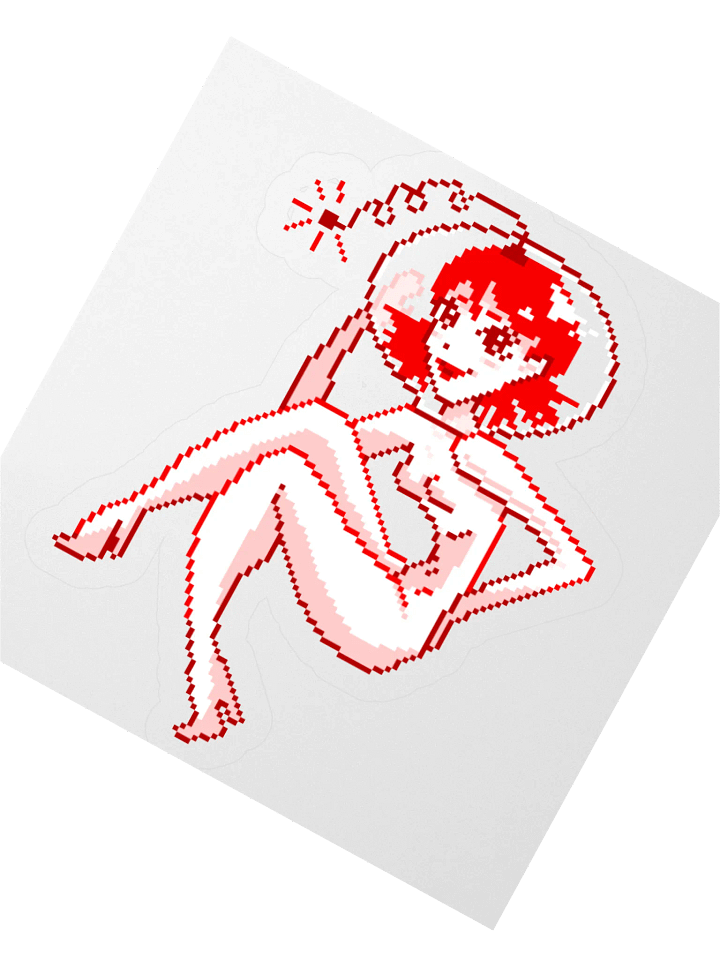 Retro Spacegirl smaller sticker product image (2)