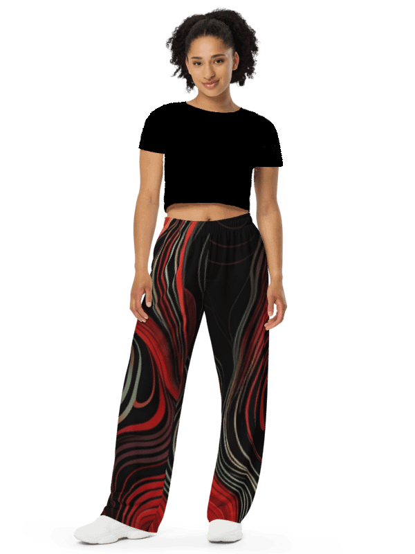 Abstract Psychedelic Swirl - Unisex Wide-Leg Pants product image (1)