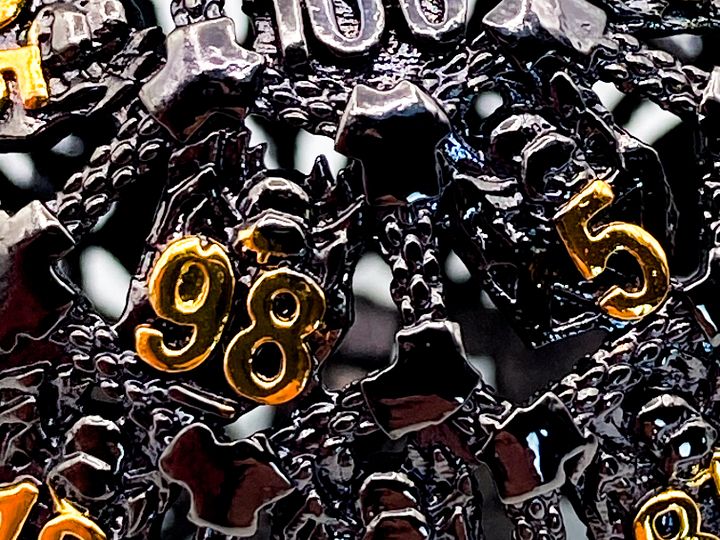 Hollow Metal d100 Dice with Spider Logo - DnD product image (2)