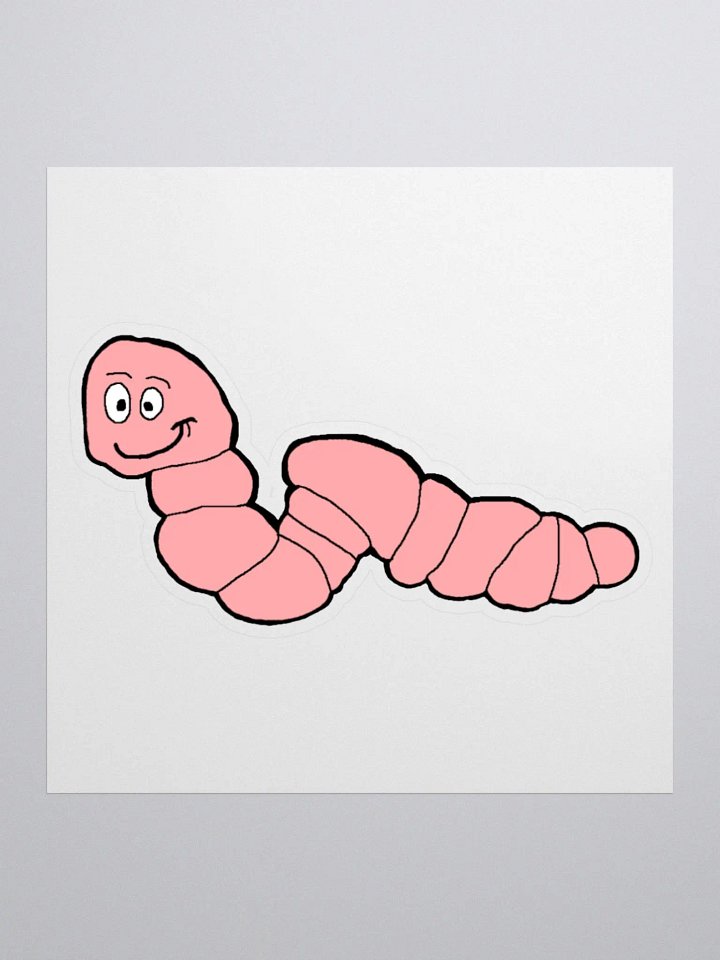 Cheerful Worm Kiss Cut Sticker product image (1)