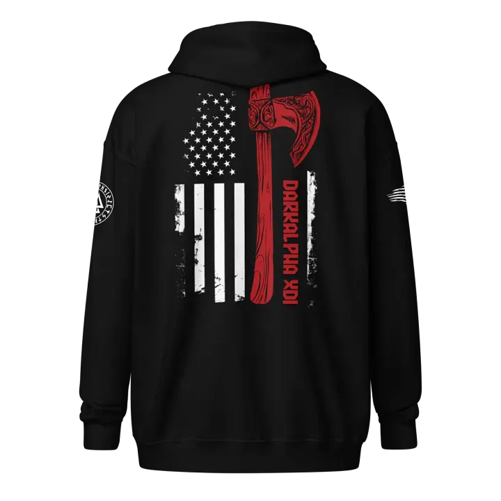 DarkAlpha American Flag Logo ZipUp Hoodie product image (1)