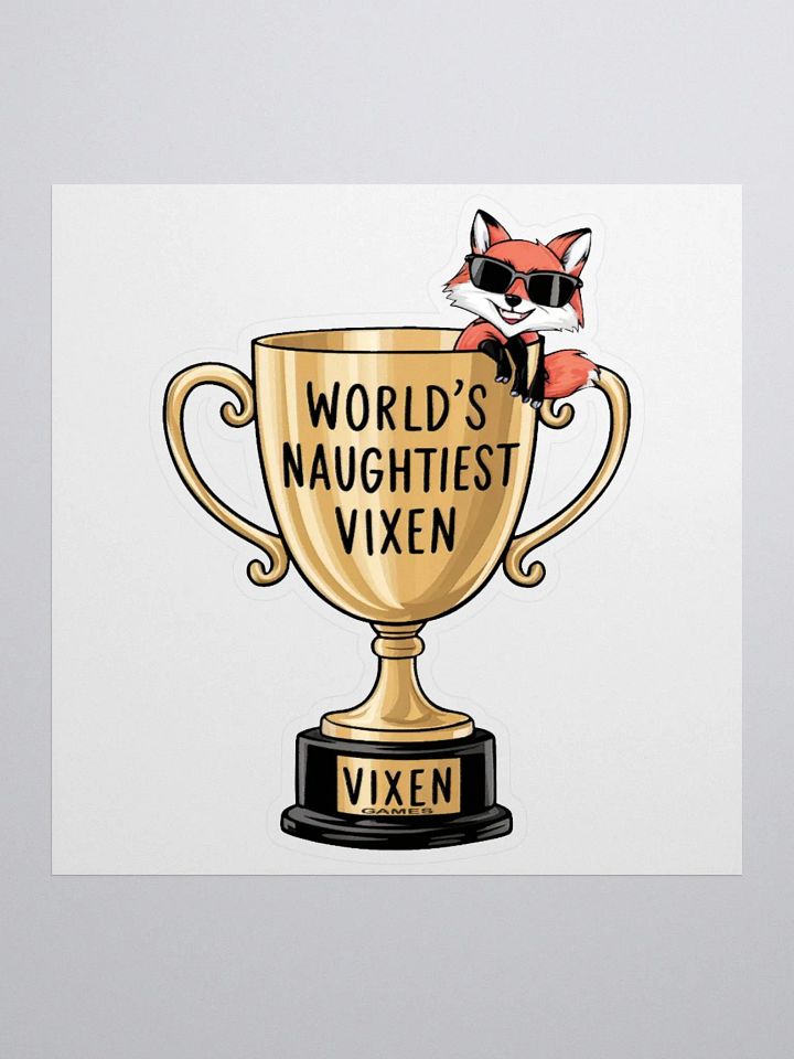 World's Naughtiest Vixen Trophy Vinyl Sticker product image (1)