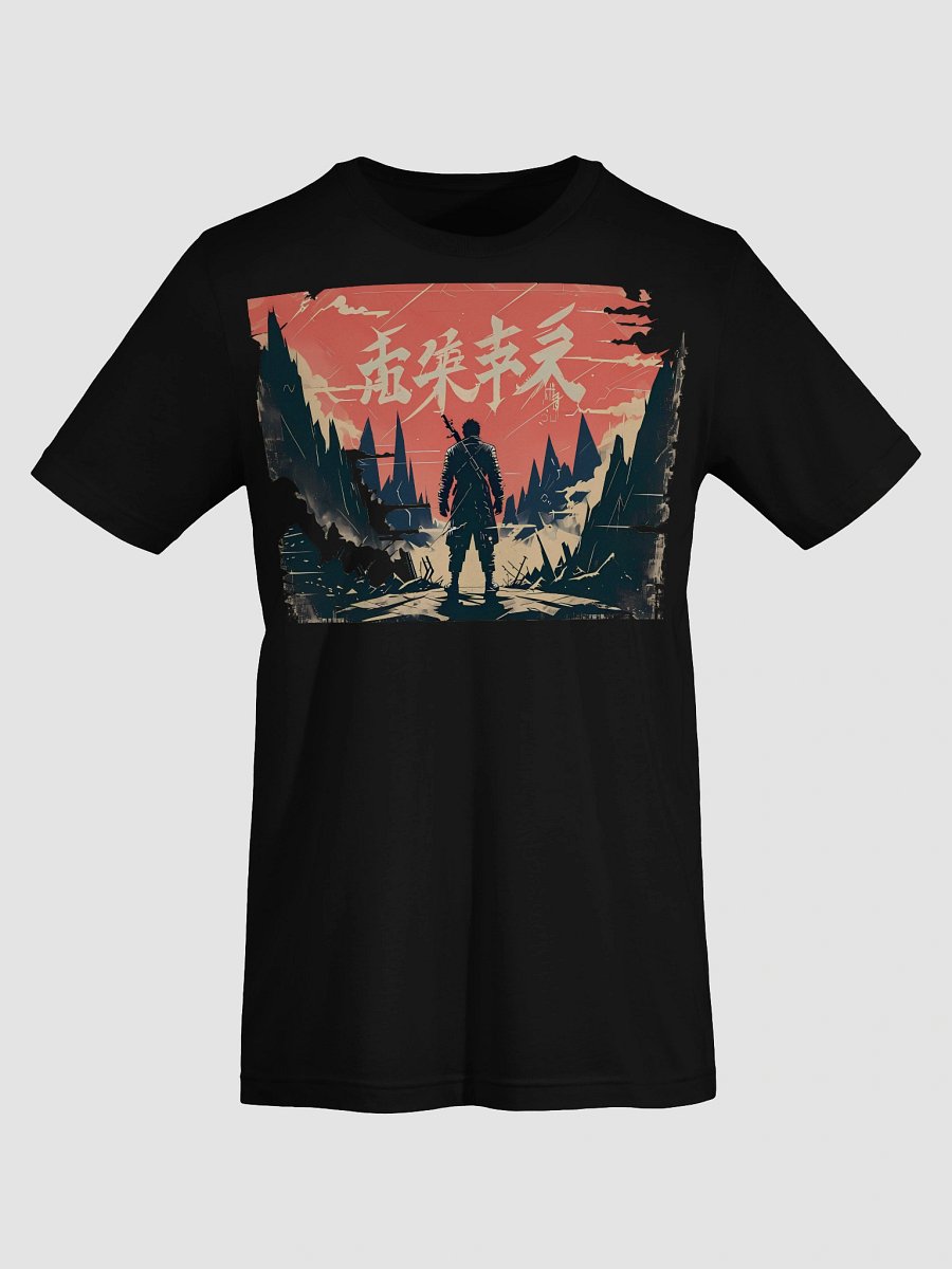 Epic Fantasy Warrior Art - Vibrant Mountain Landscape Soft T-Shirt product image (77)