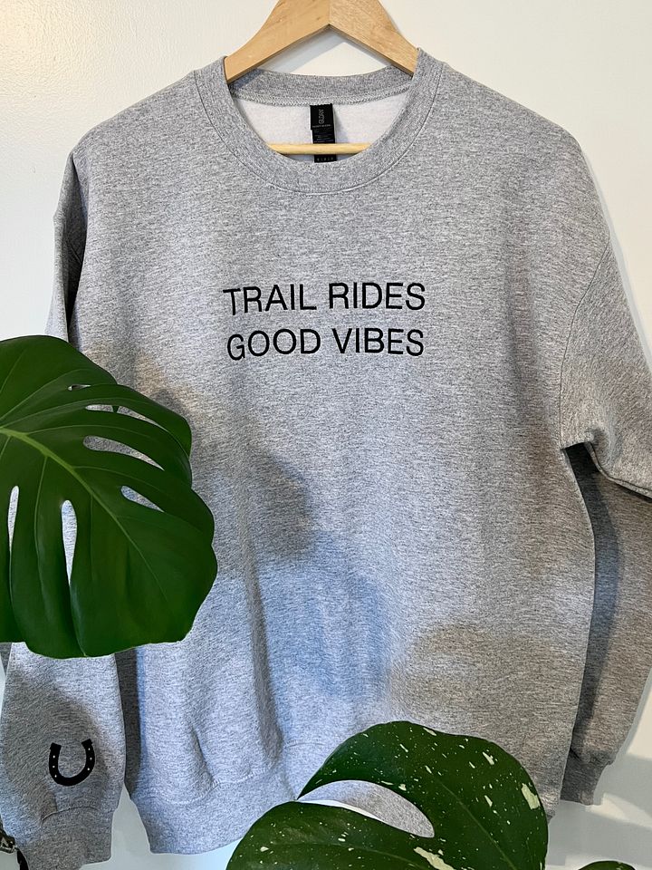 Trail Ride Good Vibes with Horseshoe Embroidered Sweatshirt product image (13)