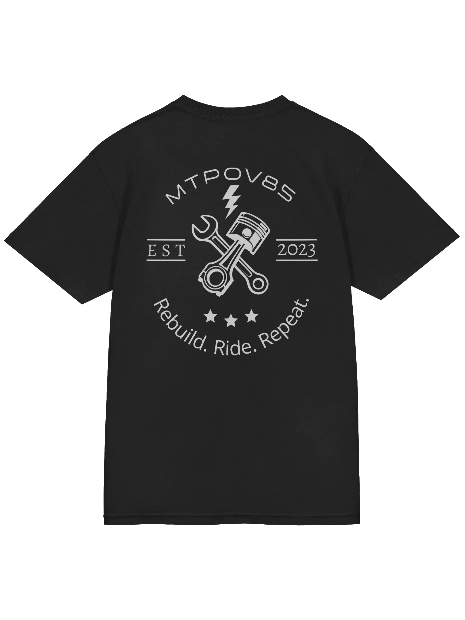 Rebuild. Ride. Repeat. Style 1, Black T-Shirt product image (4)