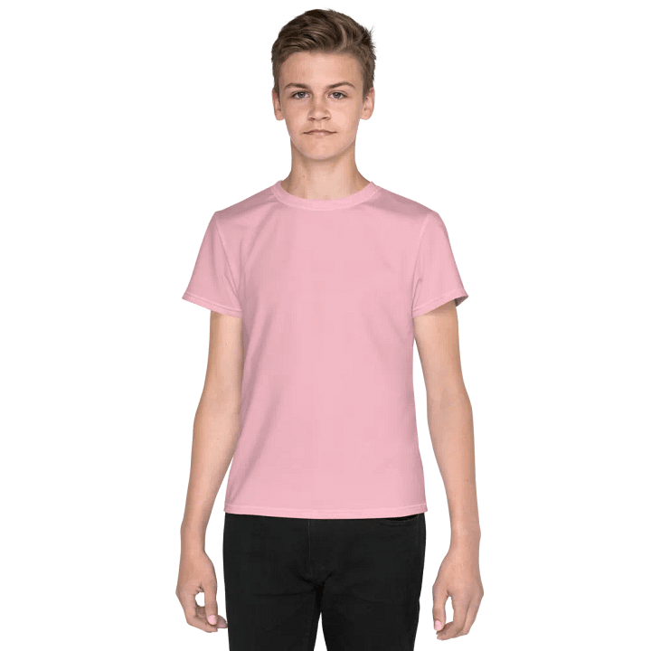 Youth Plain Color Pink T-Shirt product image (1)