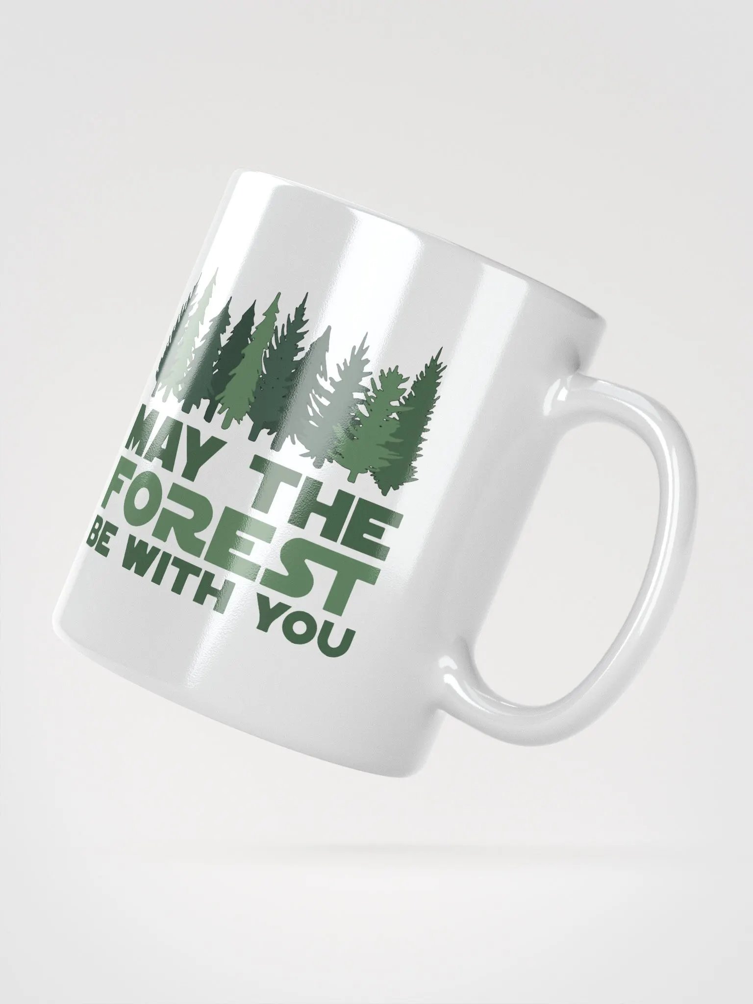 May the FOREST Be With You Ceramic White Glossy Coffee Tea Mug Cup 3 SIZES! Cafe Outdoors product image (2)
