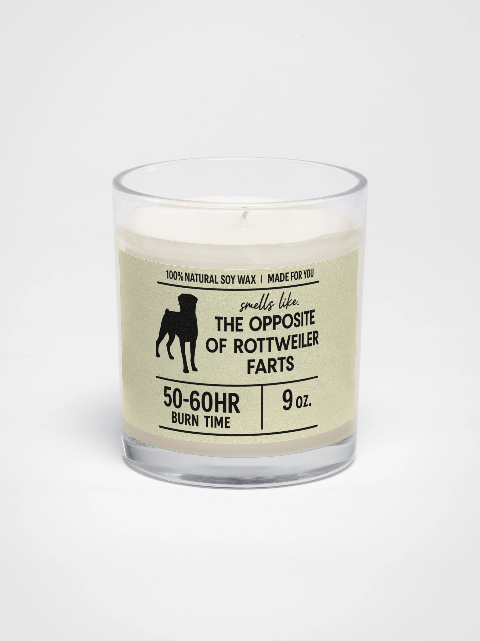 Rottweiler Farts Scented Soy Wax Candle product image (1)