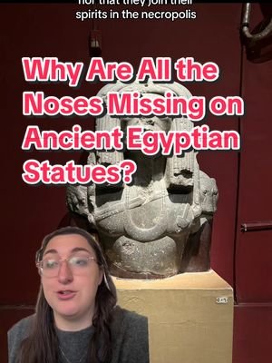 Replying to @RS Not even mentioning that there are tons of non-Egyptian statues without noses, but from cultures that don’t have the belief of the spirit inhabiting  statues like the Greeks and Romans. #melissaindenile #fyp #foryoupage #fypシ #creatorsearchinsights #egypt #egyptian #ancientegypt #ancientegyptian #ancientegyptians #egyptology #egyptologylovers #egyptologist #askanegyptologist #egyptianart #ancientegyptianart #nose #missingnose 