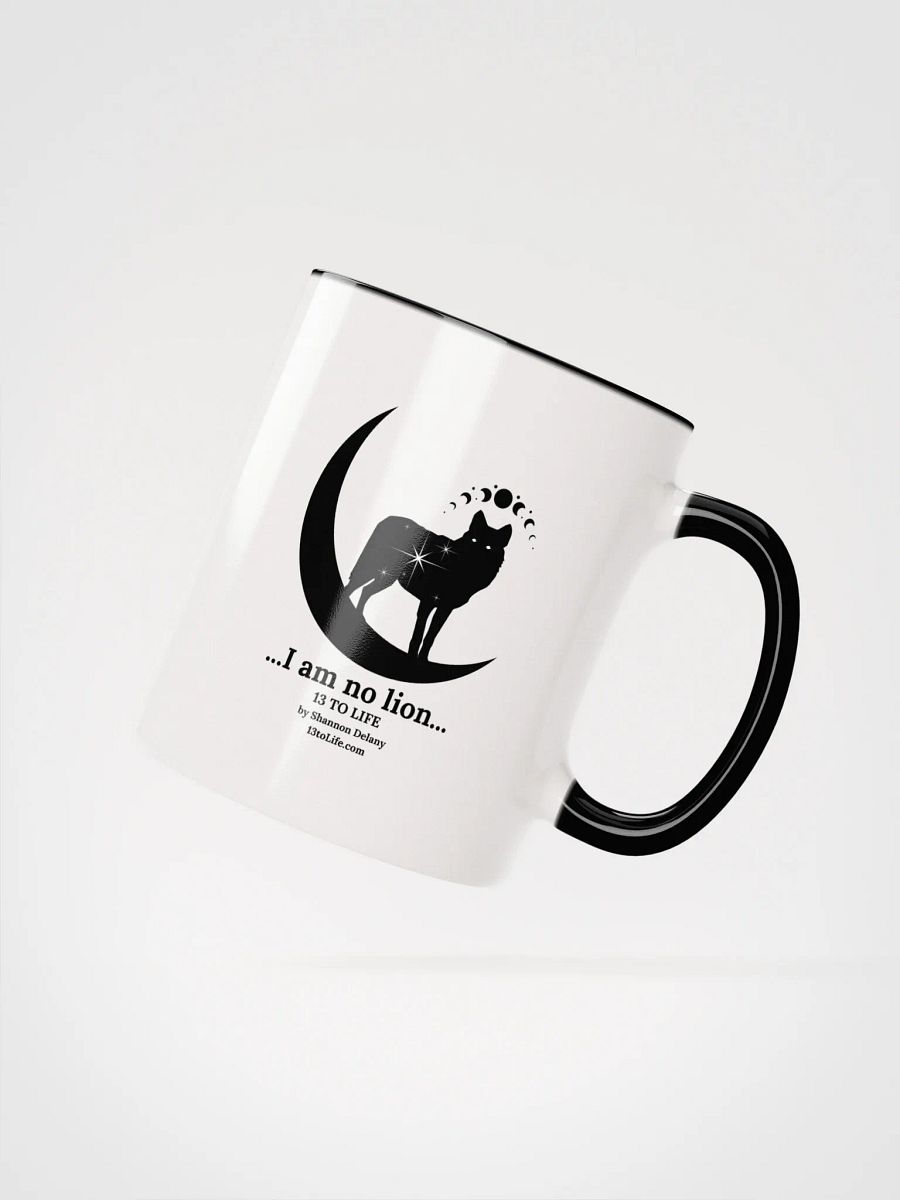 I Am No Lion – Wolf and Moon Mug – 13 TO LIFE Mug with Accent Color Interior and Handle product image (2)