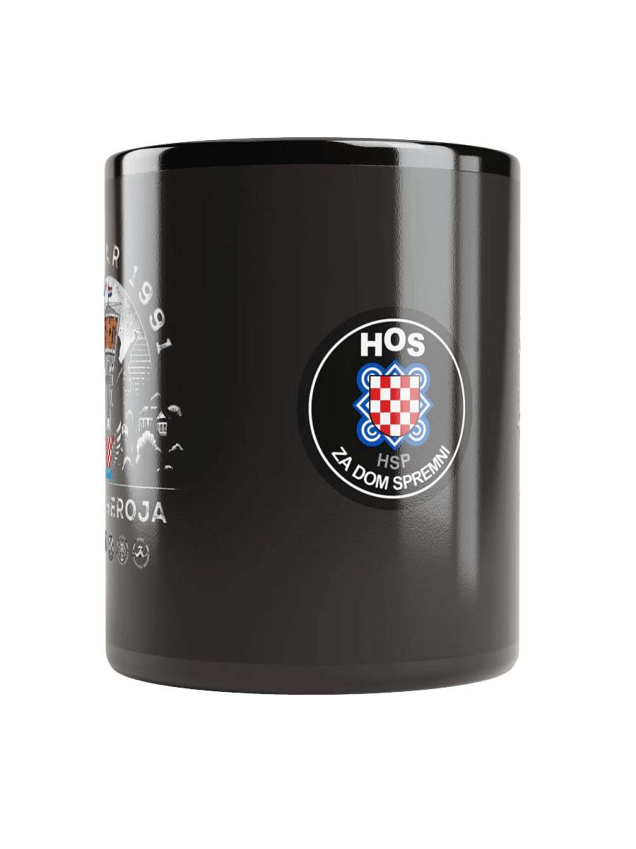 VUKOVAR 1991 HOS Emblem Black Glossy Mug product image (10)