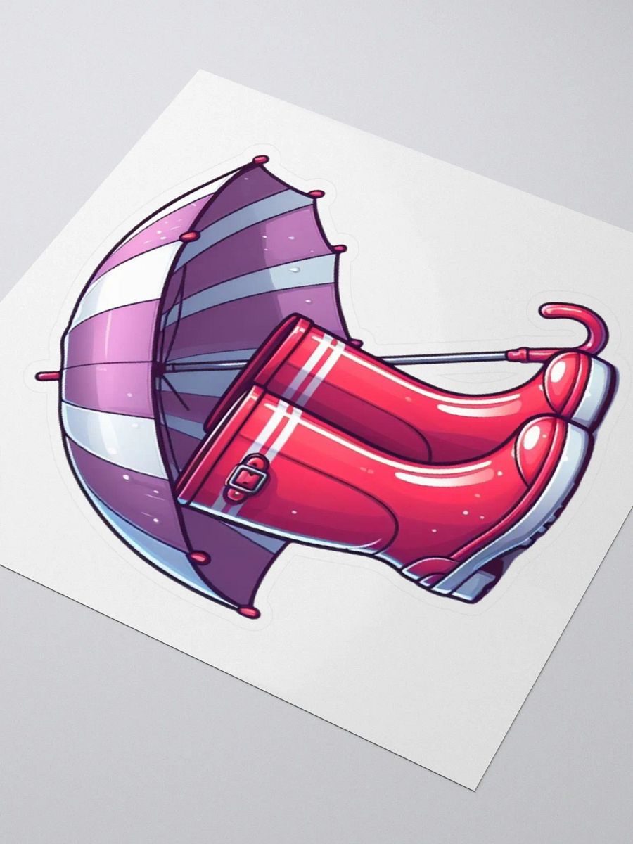 Charming Rain Boots and Umbrella Sticker product image (5)