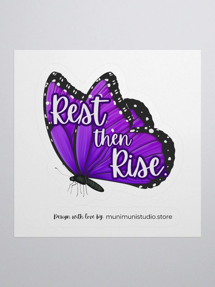 Rest then Rise – Purple Butterfly Inspirational Quote Sticker product image (2)