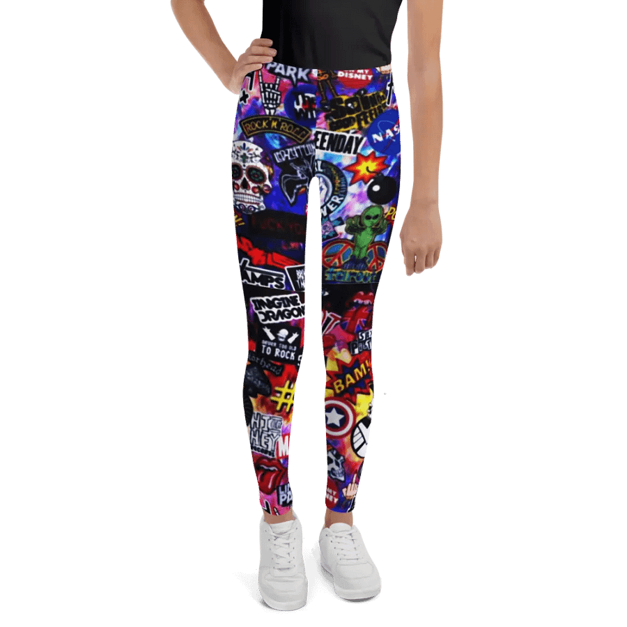 Kids Leggings – Rock and Roll Print for Cool & Edgy Style product image (1)