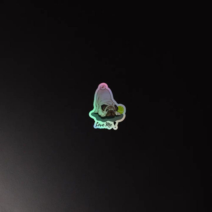 Pug Playtime Holographic Sticker Sheet product image (4)