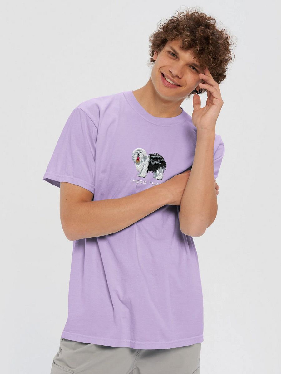 I Herd That T-Shirt(Embroidered) of an Old English Sheepdog(Black & White) product image (45)