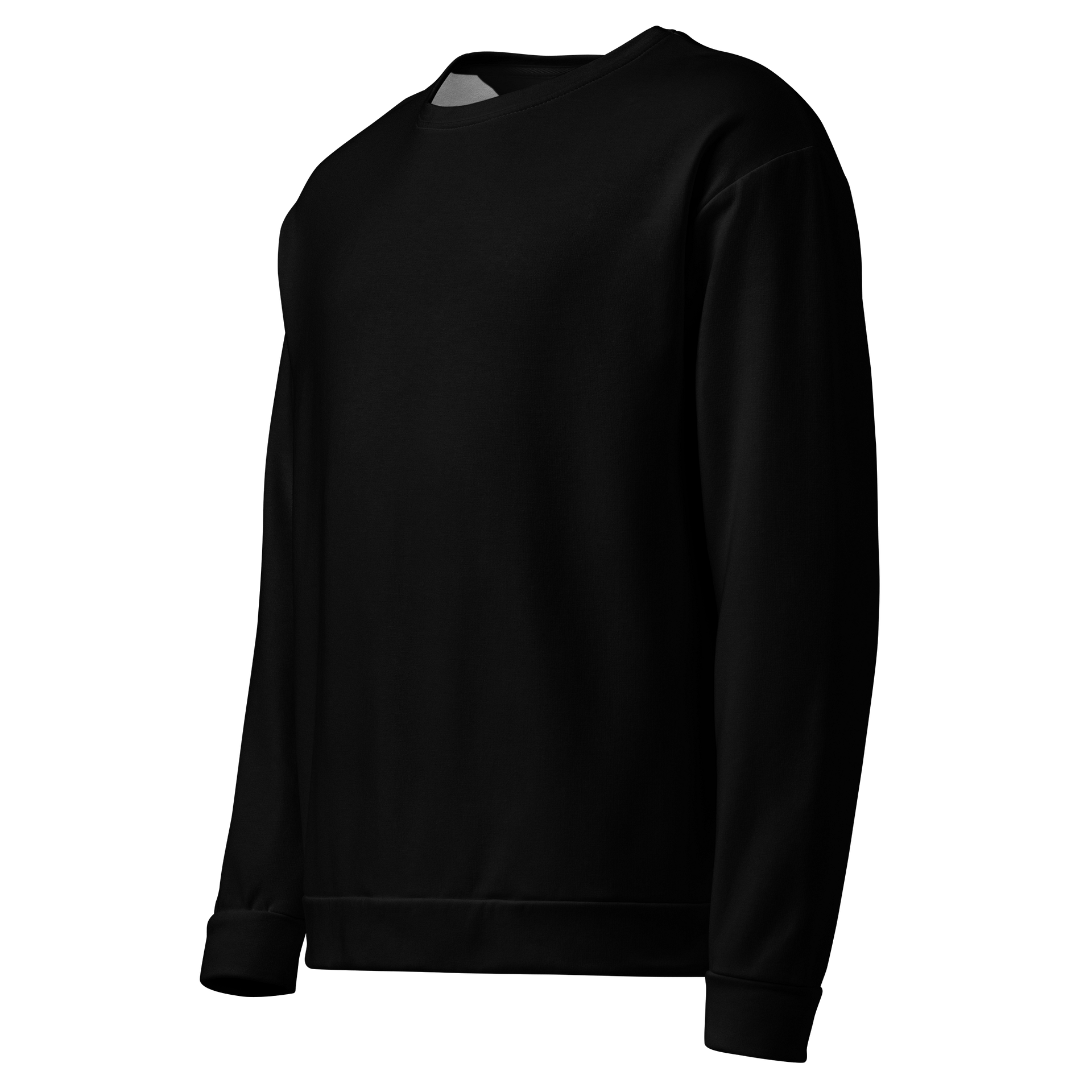 Black Solid Color Eco Friendly Unisex Sweatshirt product image (3)