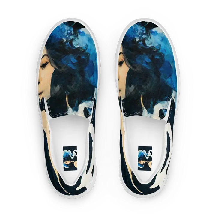 Blue Plumes, Men's Slip-On canvas Shoes product image (1)