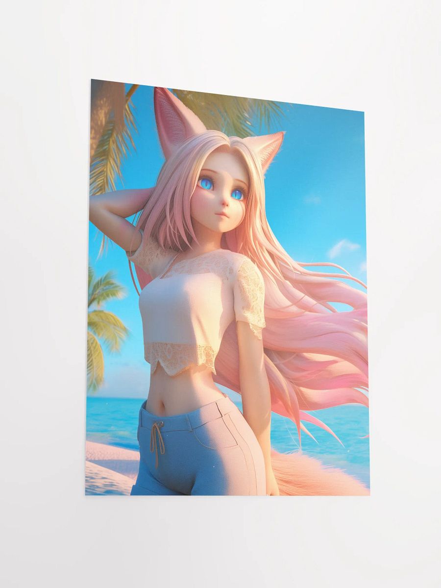 Tropical Cat Girl Matte Poster product image (3)