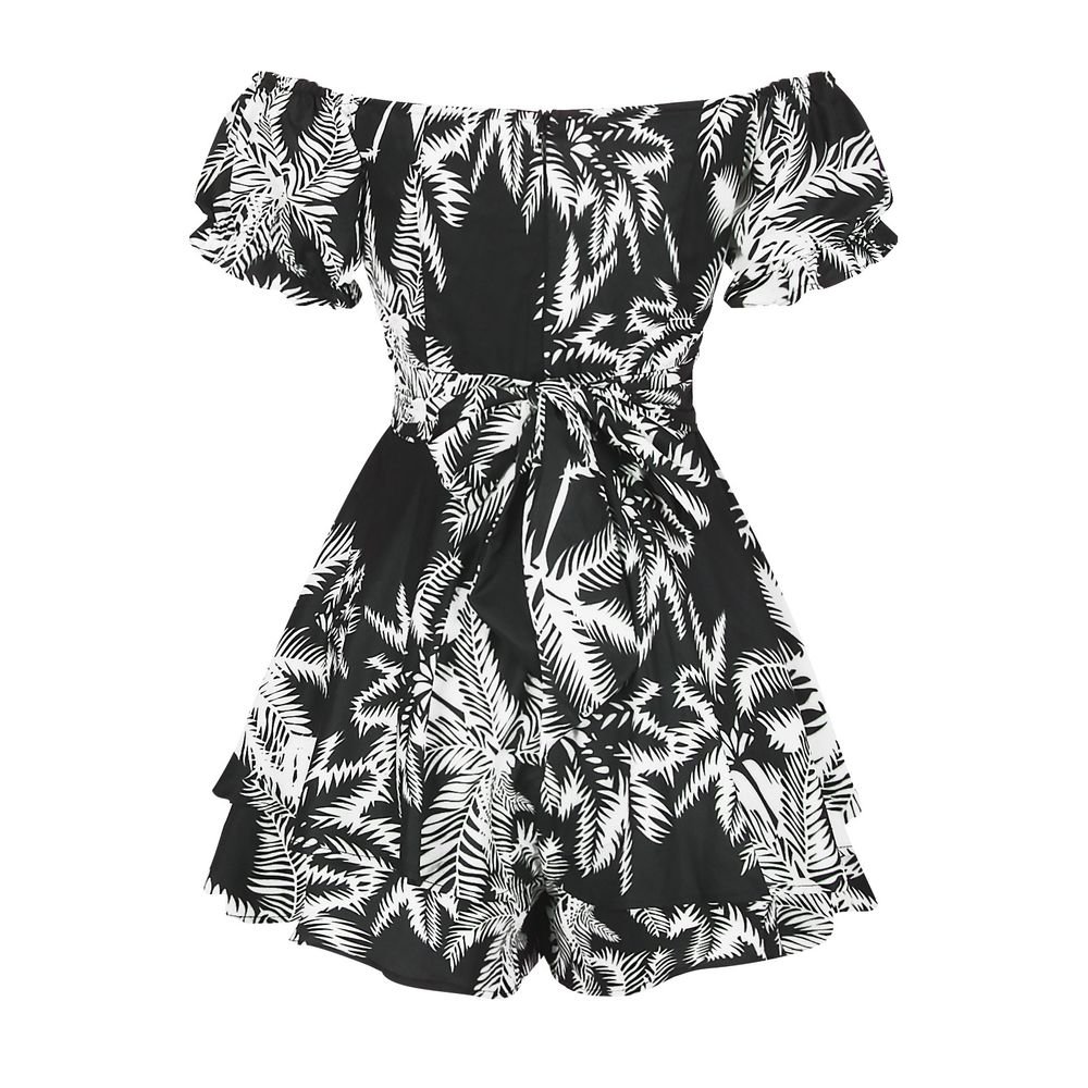 Women's Summer Short Sleeve Neck Pleated Floral Jumpsuit product image (11)