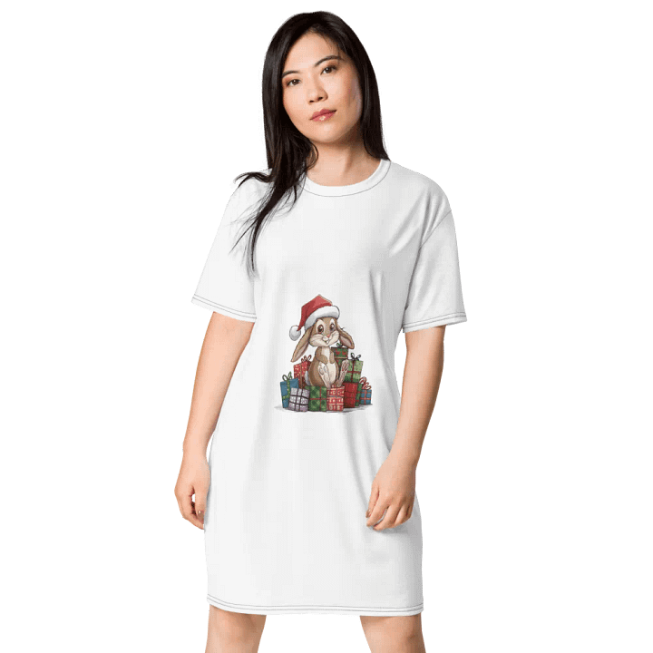 Santa Bunny T-Shirt Dress product image (1)