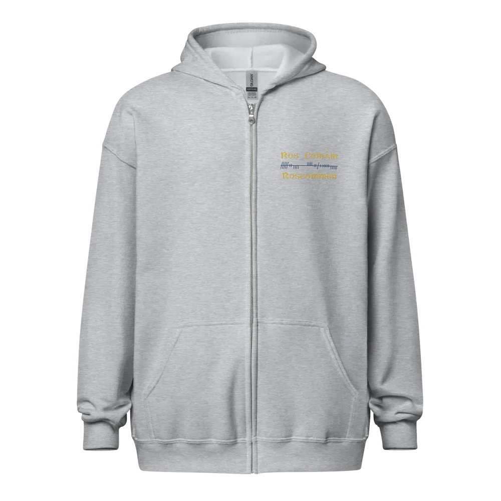 Roscommon/Ros Comáin Orthodox style Ogham embroidered Zip Hoodie product image (5)