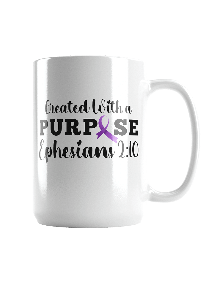 Created With A Purpose : White Ceramic mug | Christian Faith | Alzheimer and Brain Disorder Awareness | Gift To Mom, Dad, Child With Brain Disease product image (2)