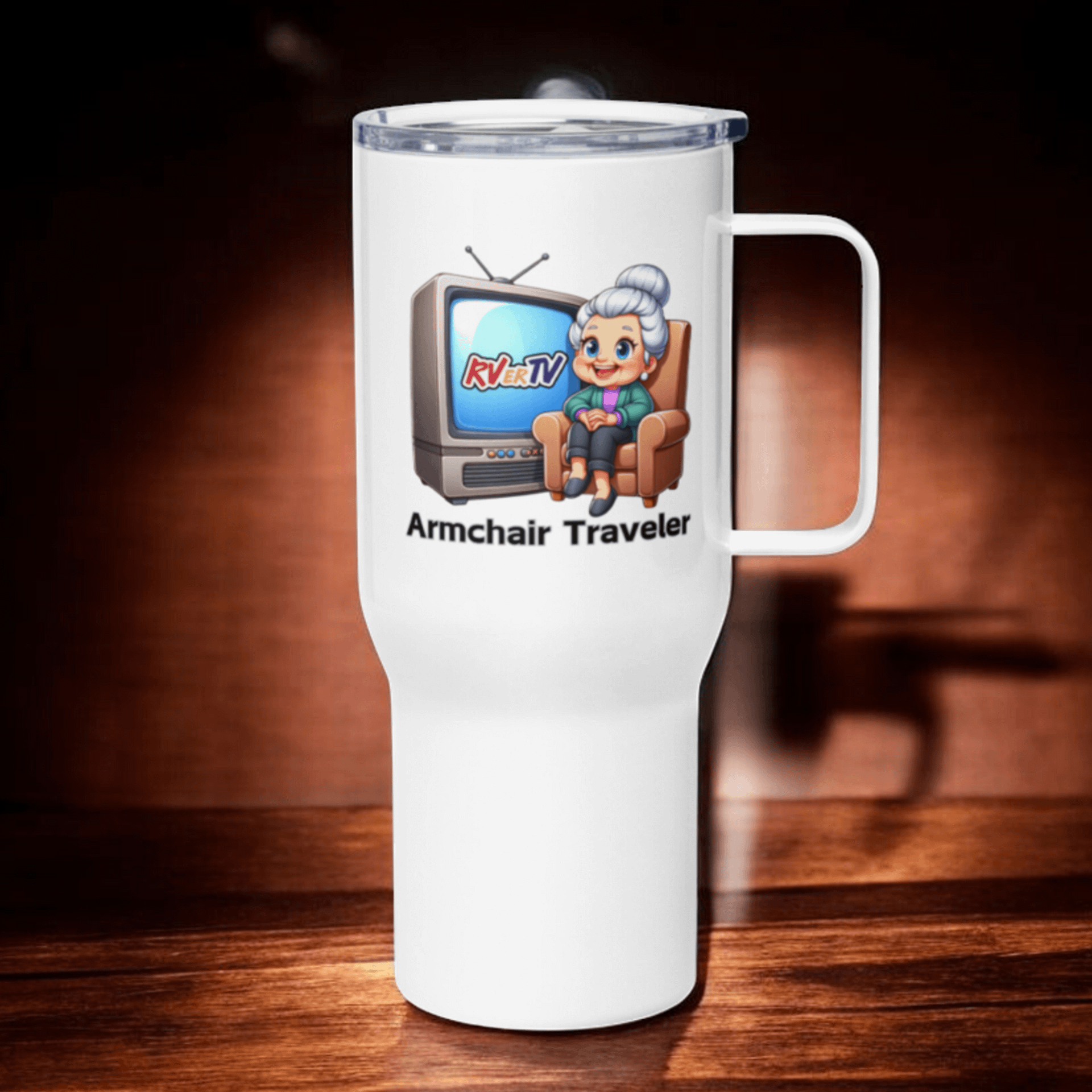 Armchair Traveler Grannie - Travel Mug with Handle product image (2)