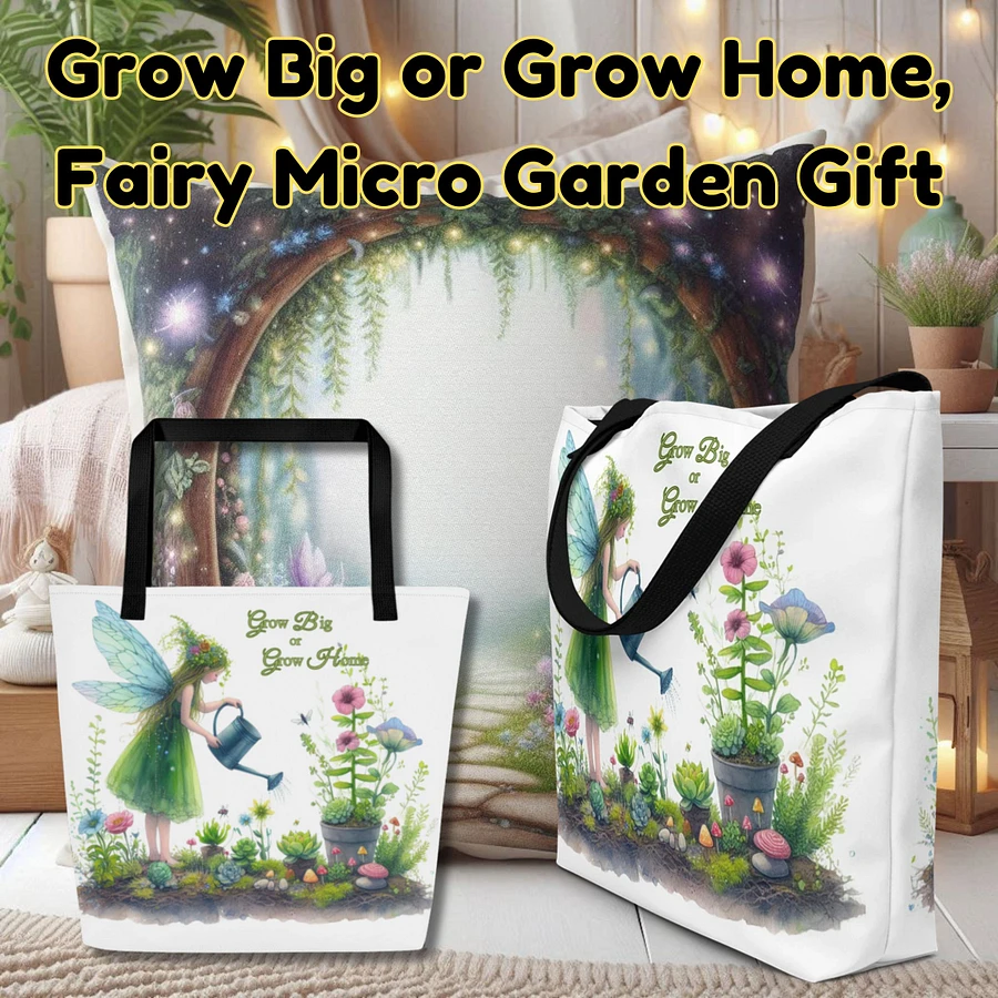 Pretty Fairy Garden, Micro-Gardening Tote Gift for Mother's Day Birthday Retirement product image (3)