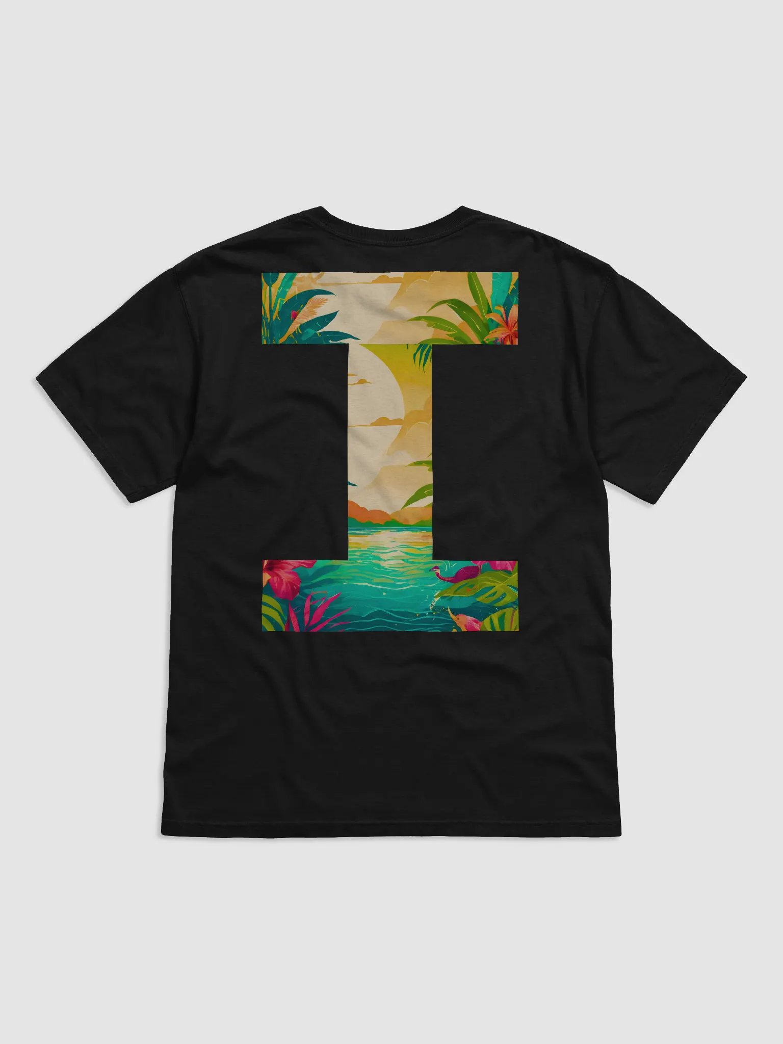 Tropical Sunset Paradise T-Shirt (Letter-I) product image (3)