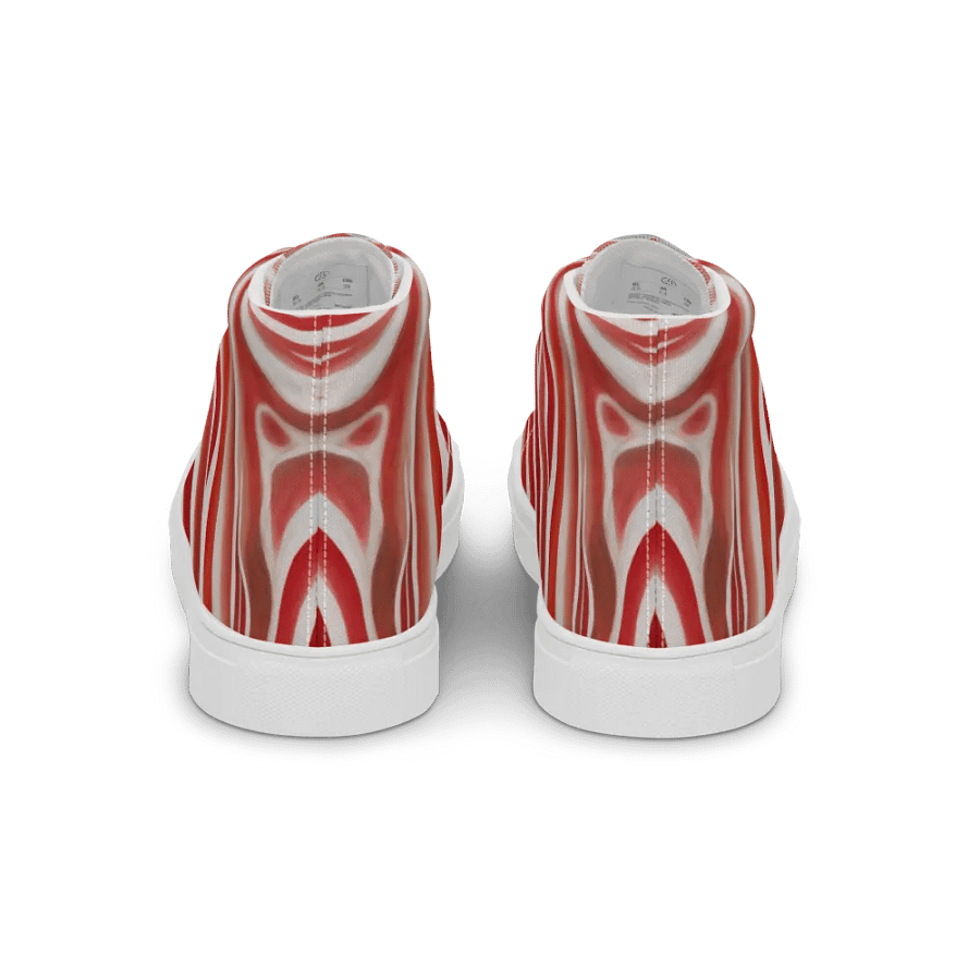 Funky Red Liquid Tie-Dye Explosion Men's High-Top Canvas Shoes product image (7)